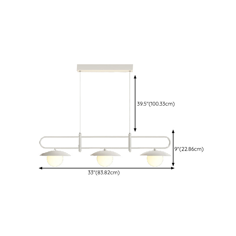 Modernism 3/4-Light Kitchen Island Lighting White LED Island Pendant Lighting