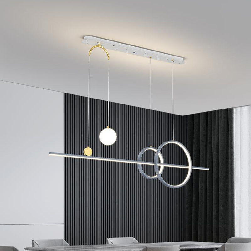 5-Light Modernism Kitchen Island Lighting Golden/Black/Blue LED Island Pendant Lighting