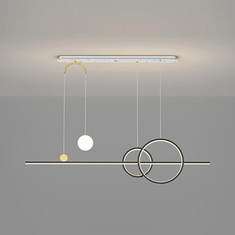 5-Light Modernism Kitchen Island Lighting Golden/Black/Blue LED Island Pendant Lighting