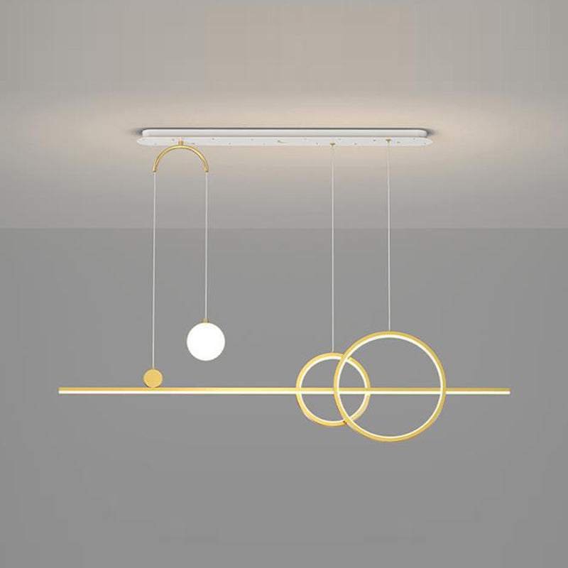 5-Light Modernism Kitchen Island Lighting Golden/Black/Blue LED Island Pendant Lighting