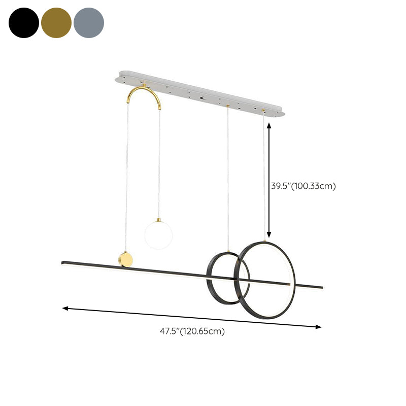 5-Light Modernism Kitchen Island Lighting Golden/Black/Blue LED Island Pendant Lighting