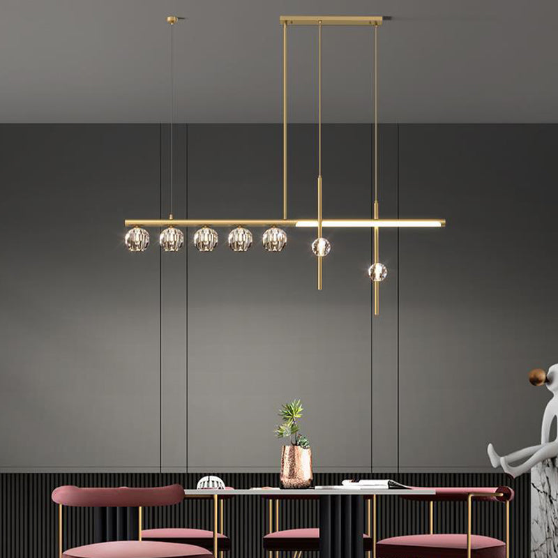 5/6/7/8-Light Kitchen Island Lighting Golden Modern LED Island Pendant Lighting