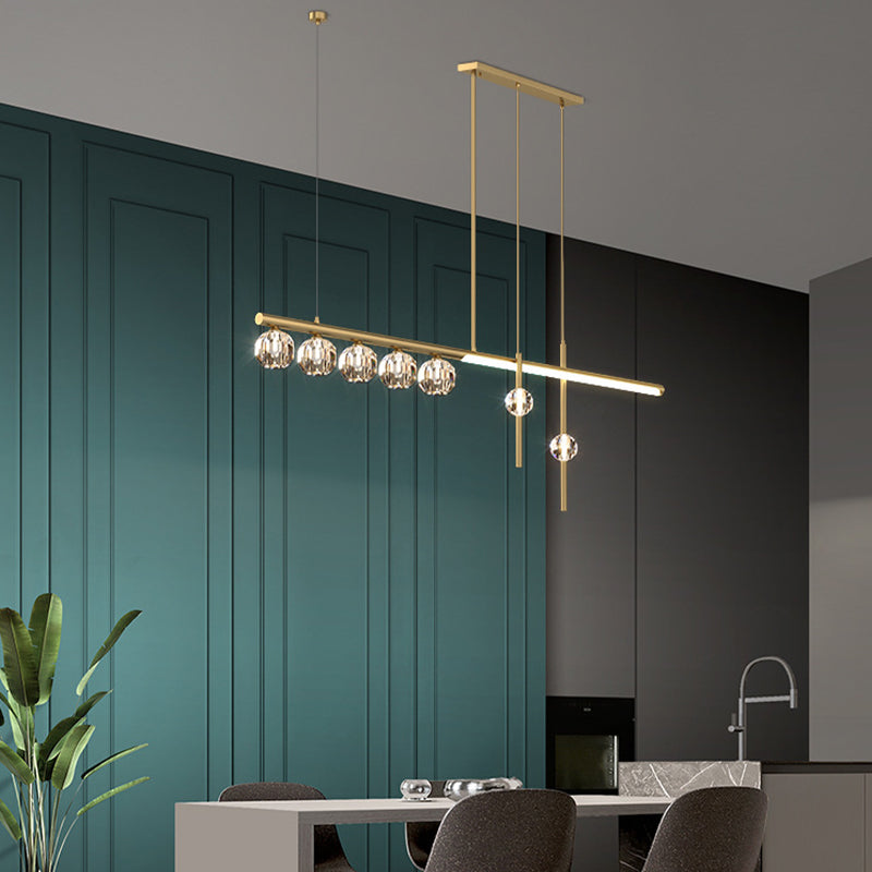 5/6/7/8-Light Kitchen Island Lighting Golden Modern LED Island Pendant Lighting