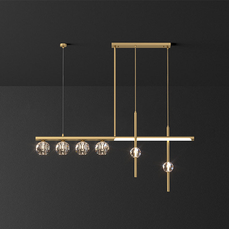 5/6/7/8-Light Kitchen Island Lighting Golden Modern LED Island Pendant Lighting