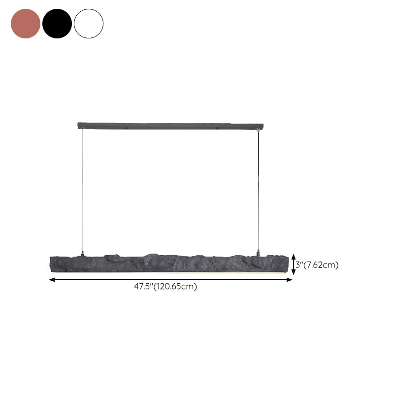 Linear Modern Kitchen Island Fixture Resin &* Acrylic LED Ceiling Pendant Fixture