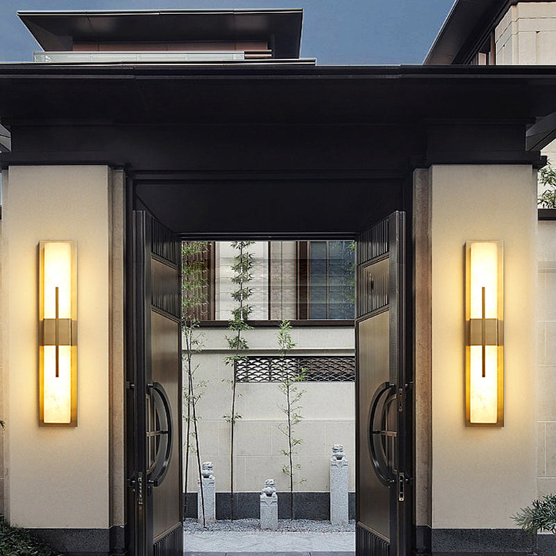 Modernism Wall Sconce Waterproof Outdoor Sconce Light Fixture with Marble