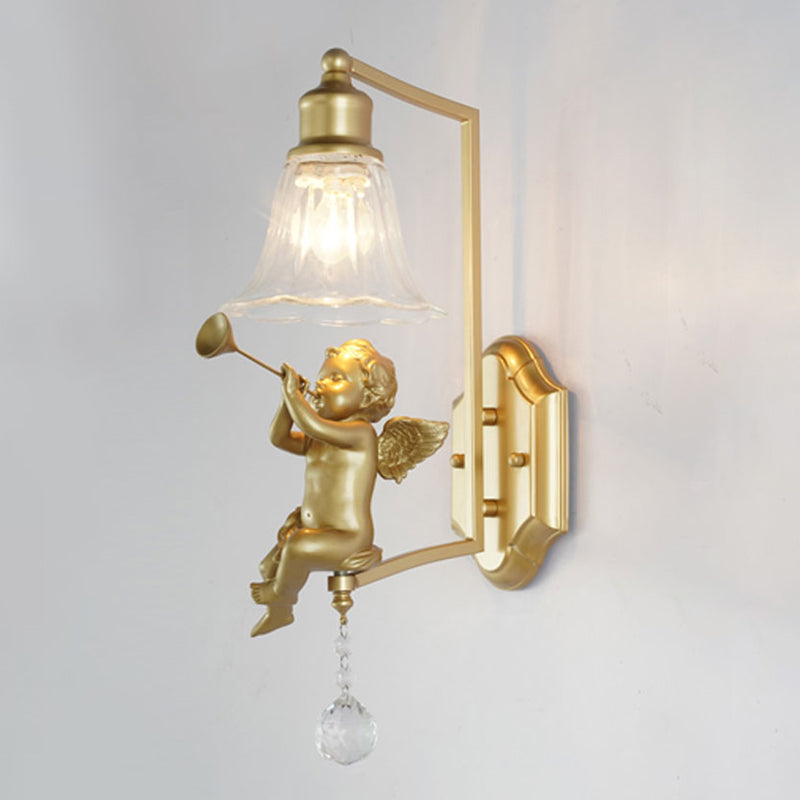 Glass Shade Wall Mounted Light Fixture 1-Light Modernism Wall Mounted Sconce