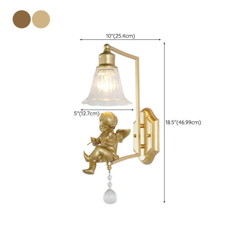 Glass Shade Wall Mounted Light Fixture 1-Light Modernism Wall Mounted Sconce