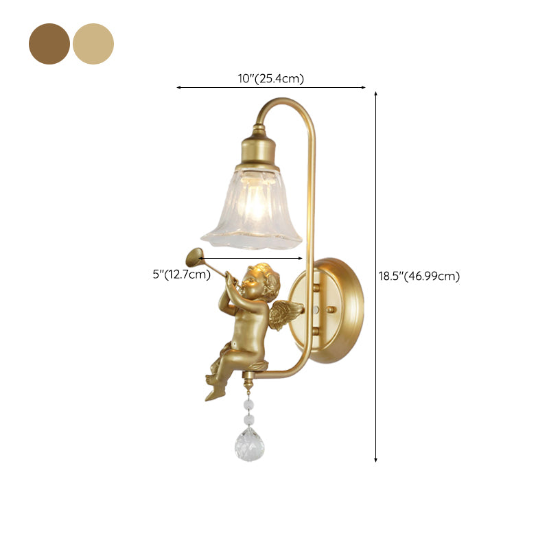 Glass Shade Wall Mounted Light Fixture 1-Light Modernism Wall Mounted Sconce