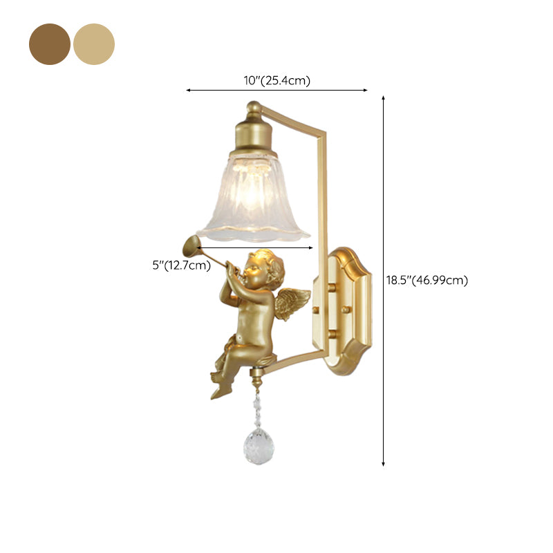 Glass Shade Wall Mounted Light Fixture 1-Light Modernism Wall Mounted Sconce