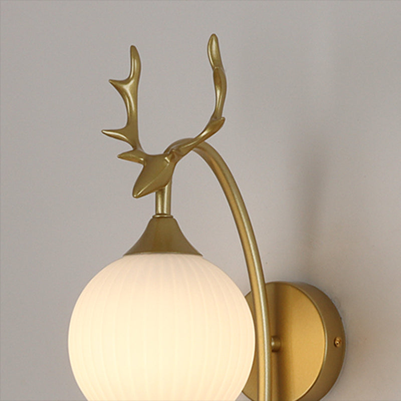 Glass Shade Wall Mounted Sconce Modern White Shade Wall Lights for Bedroom