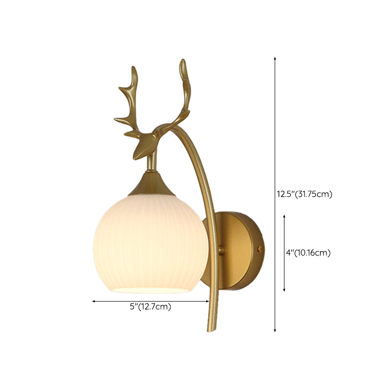 Glass Shade Wall Mounted Sconce Modern White Shade Wall Lights for Bedroom