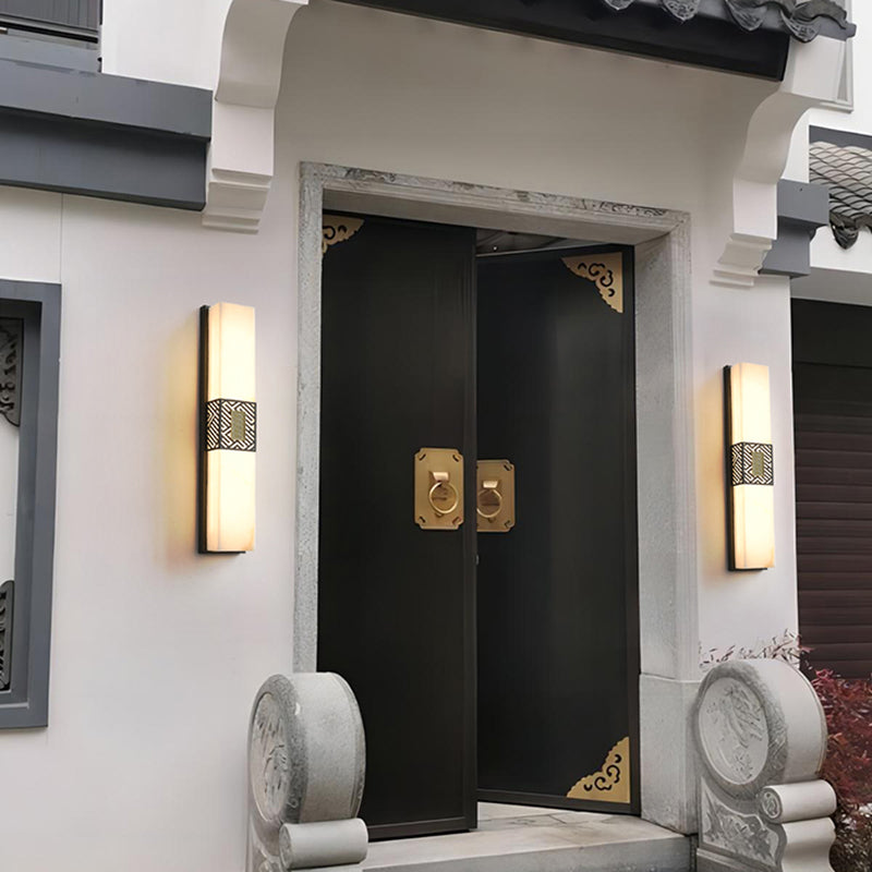 Rectangle Wall Sconce Contemporary Wall Light Fixture for Courtyard