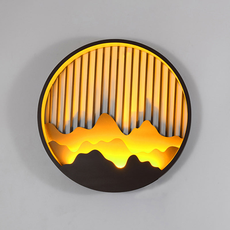 Circle Wall Sconce Contemporary Outdoor Wall Light Fixture for Courtyard