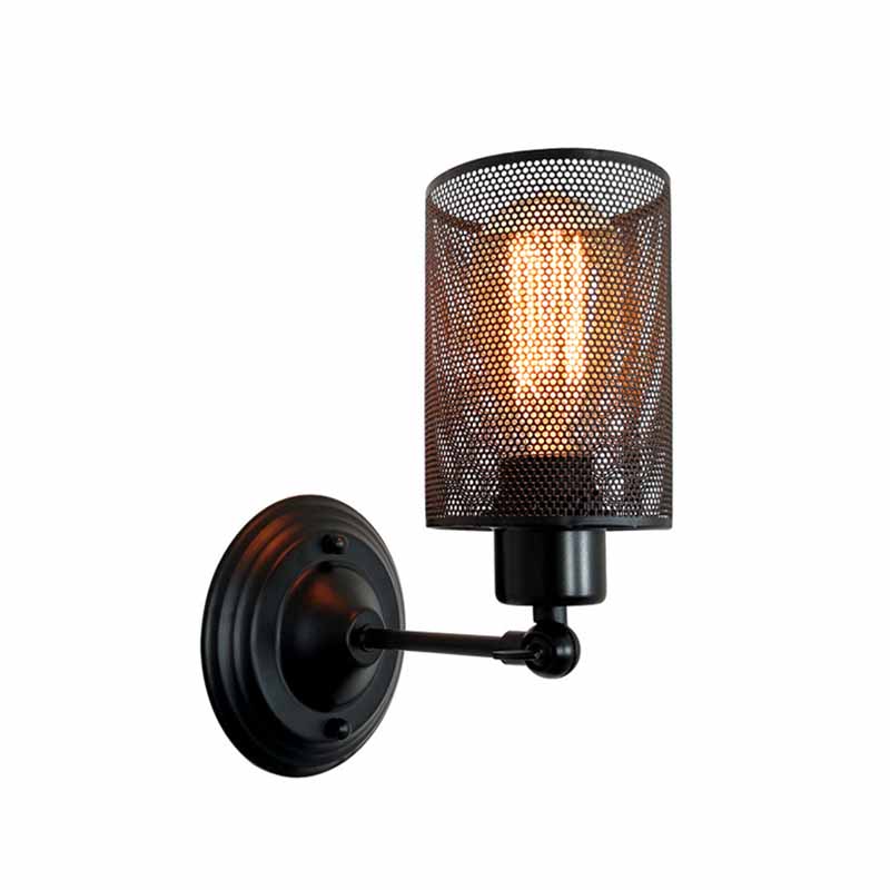 Modern Wall Sconce Adjustable Cylinder Shape Vanity Lamp with Metal Shade for Bathroom