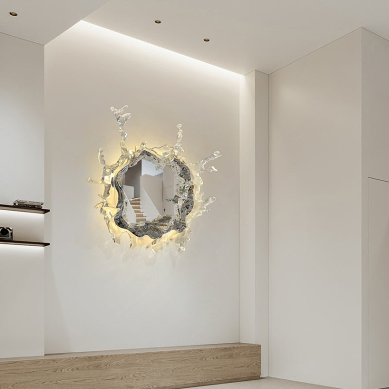 Modern Unique Shape Wall Mounted Light 1 Light Metal Flush Mount Wall Sconce