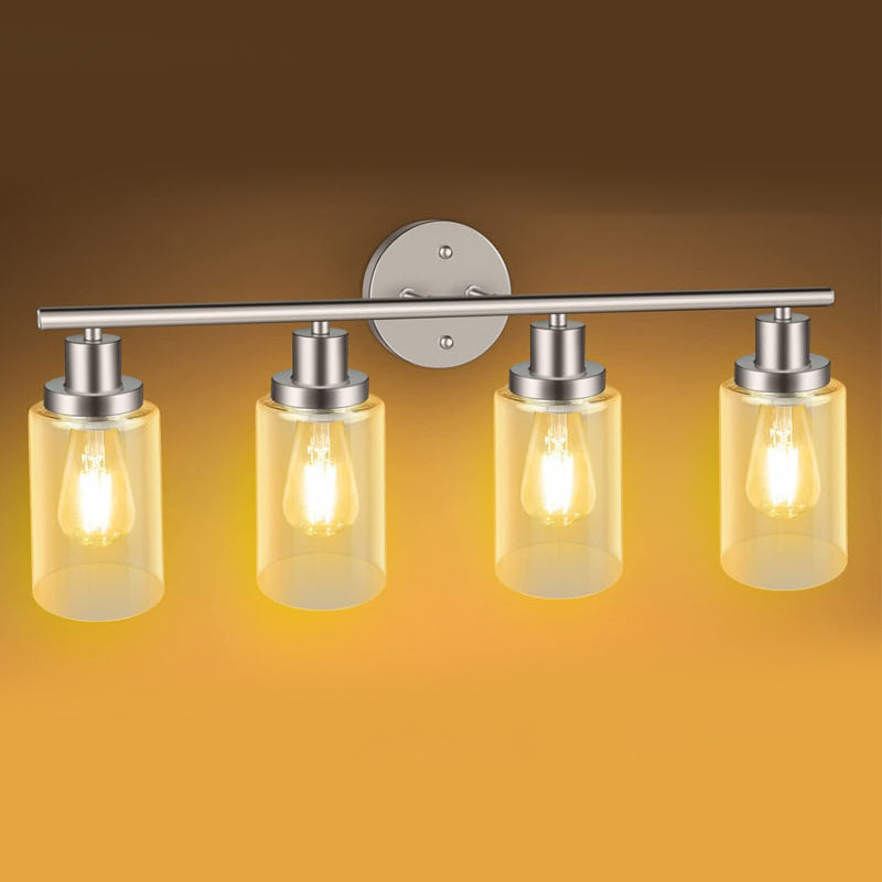 Metal and Glass Bathroom Vanity Lighting Multi - Light Bath Sconce in Chrome