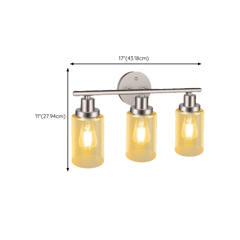 Metal and Glass Bathroom Vanity Lighting Multi - Light Bath Sconce in Chrome