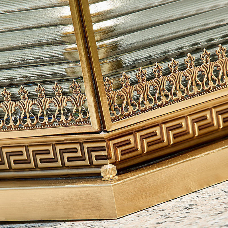 Contemporary Pillar Lighting Fixture Minimalist LED Solar Lamp with Glass Shade for Garden