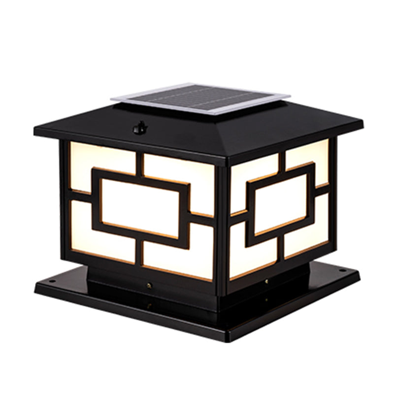 Modern Pillar Lighting Fixture Minimalist LED Solar Lamp for Backyard
