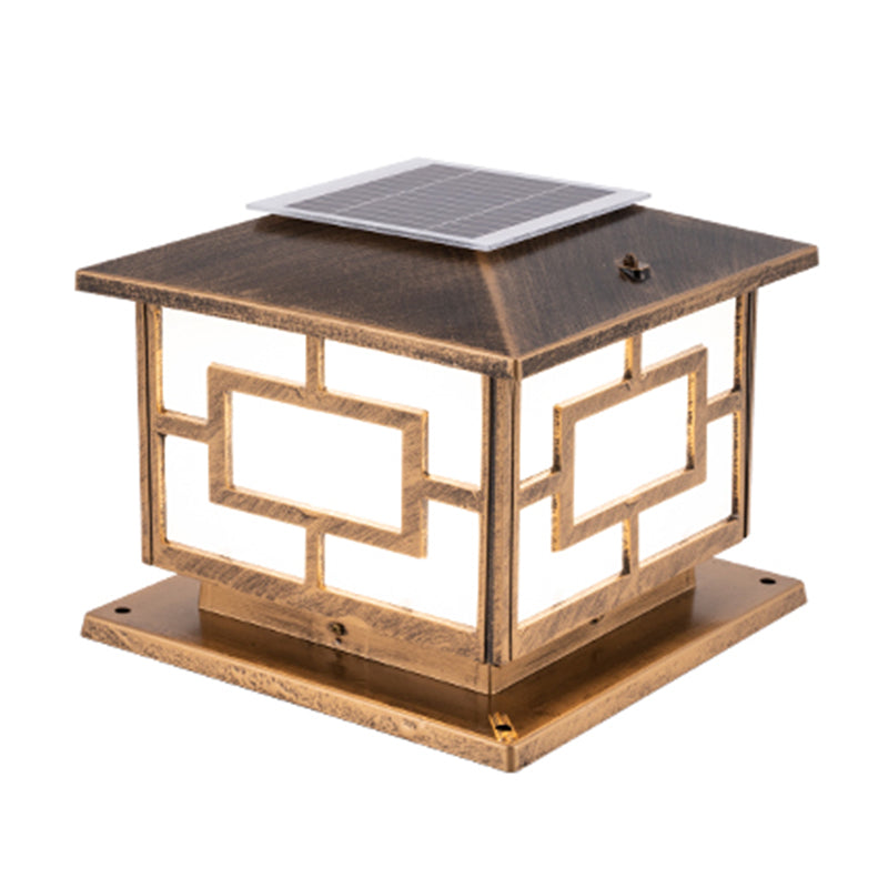 Modern Pillar Lighting Fixture Minimalist LED Solar Lamp for Backyard