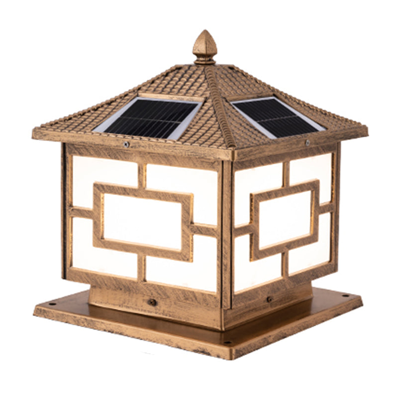 Modern Pillar Lighting Fixture Minimalist LED Solar Lamp for Backyard