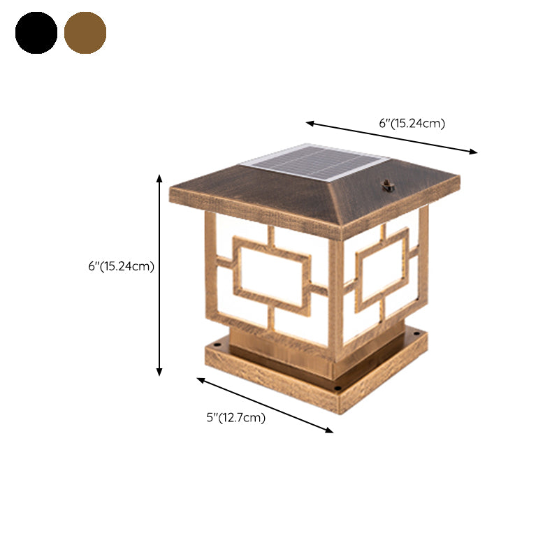 Modern Pillar Lighting Fixture Minimalist LED Solar Lamp for Backyard