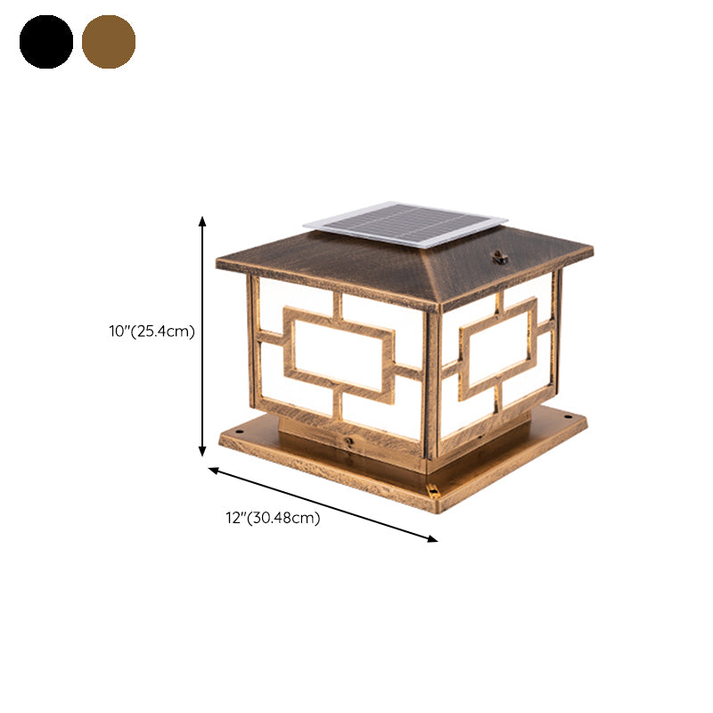 Modern Pillar Lighting Fixture Minimalist LED Solar Lamp for Backyard
