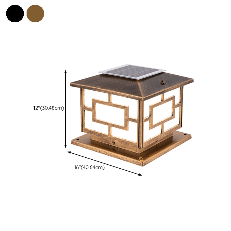 Modern Pillar Lighting Fixture Minimalist LED Solar Lamp for Backyard