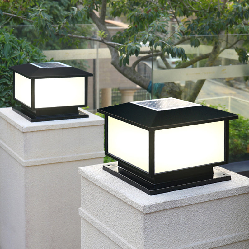 Contemporary Pillar Light Minimalist LED Solar Lighting Fixture for Garden