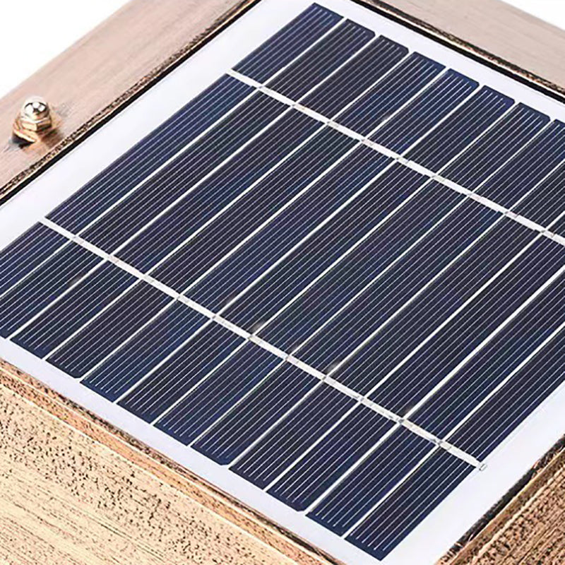 Rectangle Shape Metal Outdoor Light Modern Style 1-Light Solar Pillar Lights