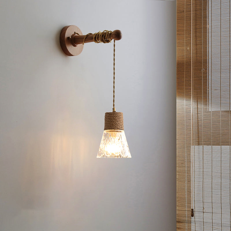 Modern Glass Shade Wall Mounted Sconce 1-Light Wall Lights for Bedroom