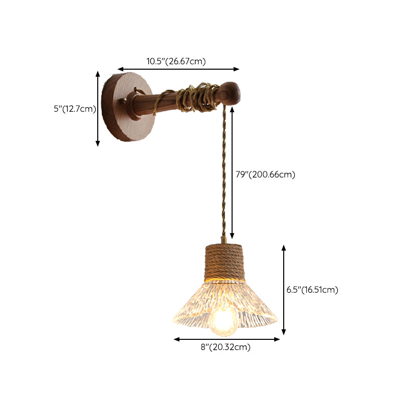 Modern Glass Shade Wall Mounted Sconce 1-Light Wall Lights for Bedroom