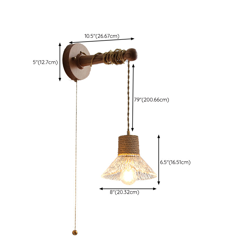 Modern Glass Shade Wall Mounted Sconce 1-Light Wall Lights for Bedroom