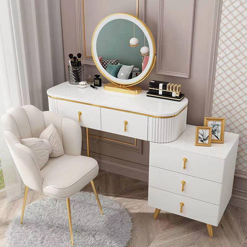 Removable Makeup Counter Lights Vanity Dressing Table with Drawer