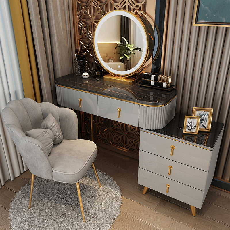 Removable Makeup Counter Lights Vanity Dressing Table with Drawer