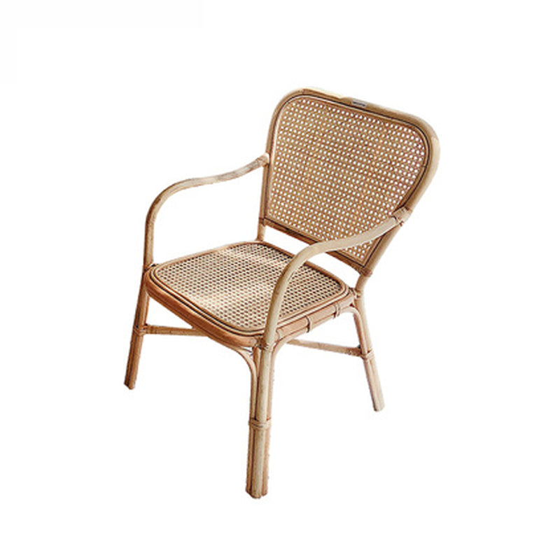 20" Wide Tropical Rattan Dining Armchair Natural Outdoor Chair