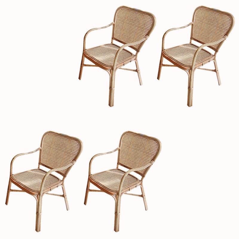 20" Wide Tropical Rattan Dining Armchair Natural Outdoor Chair