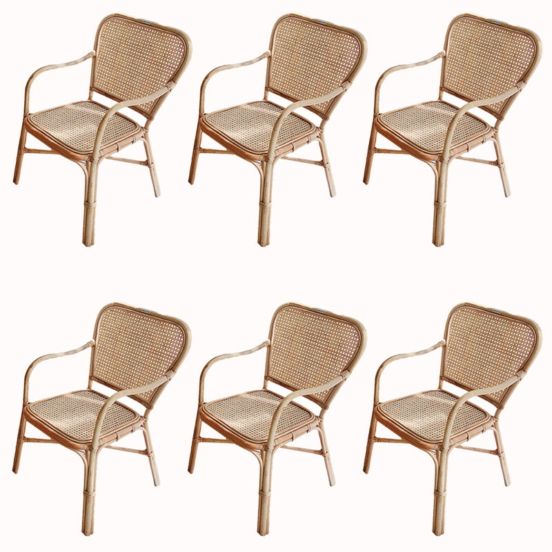 20" Wide Tropical Rattan Dining Armchair Natural Outdoor Chair