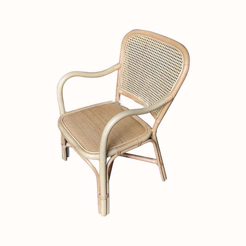 20" Wide Tropical Rattan Dining Armchair Natural Outdoor Chair