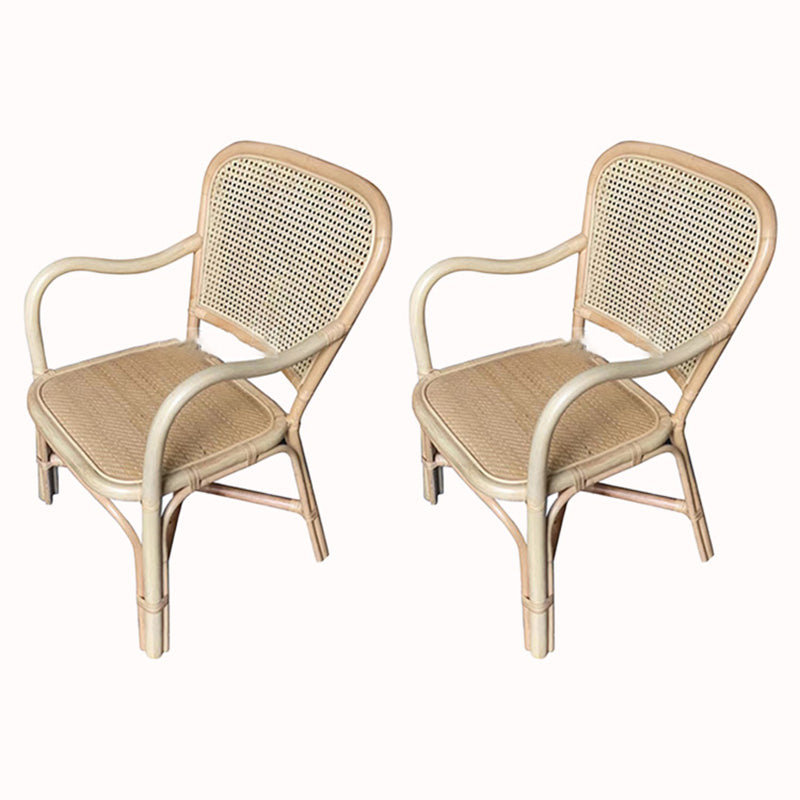 20" Wide Tropical Rattan Dining Armchair Natural Outdoor Chair