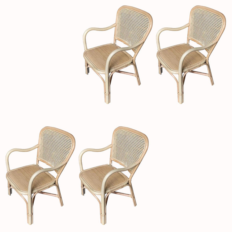 20" Wide Tropical Rattan Dining Armchair Natural Outdoor Chair