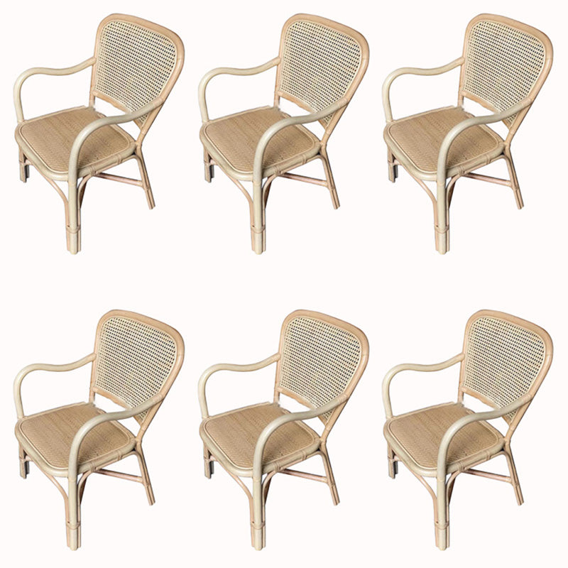 20" Wide Tropical Rattan Dining Armchair Natural Outdoor Chair