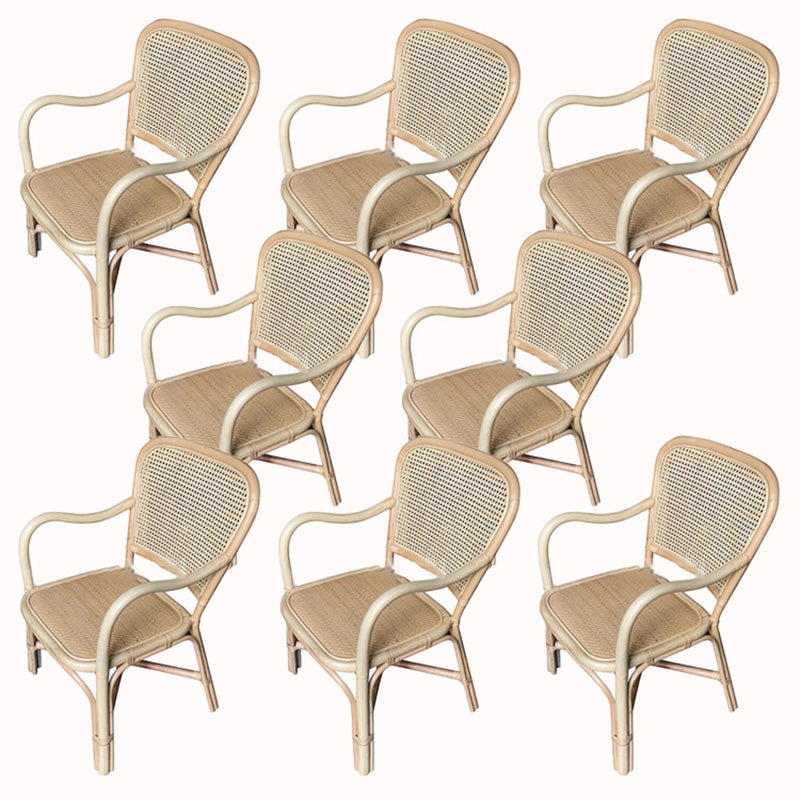 20" Wide Tropical Rattan Dining Armchair Natural Outdoor Chair