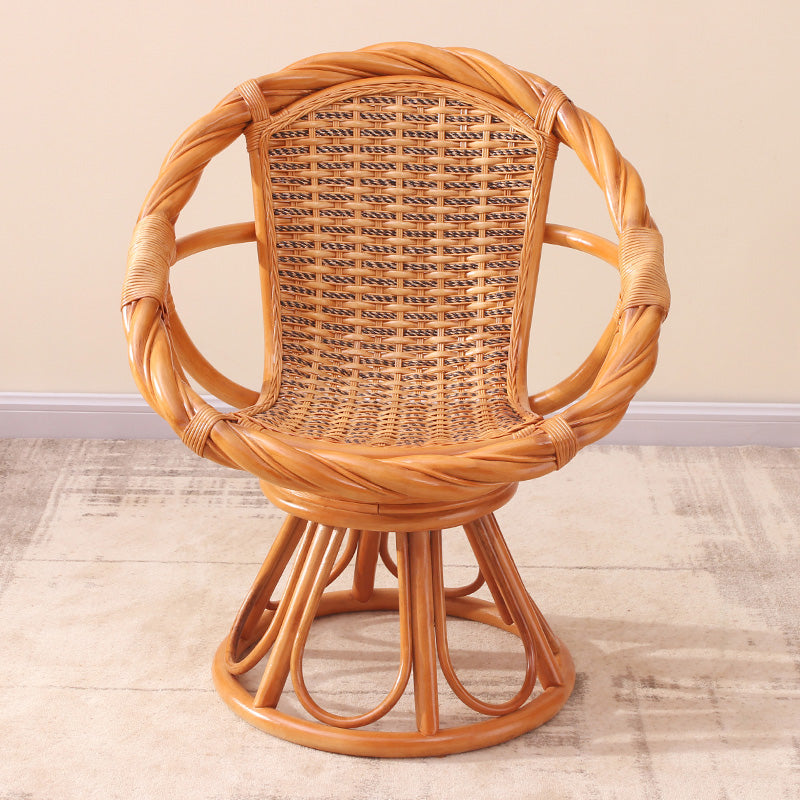 Tropical Natural Patio Dining Chair Rattan with Arm Single Chair