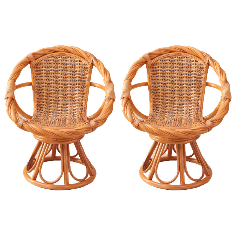 Tropical Natural Patio Dining Chair Rattan with Arm Single Chair