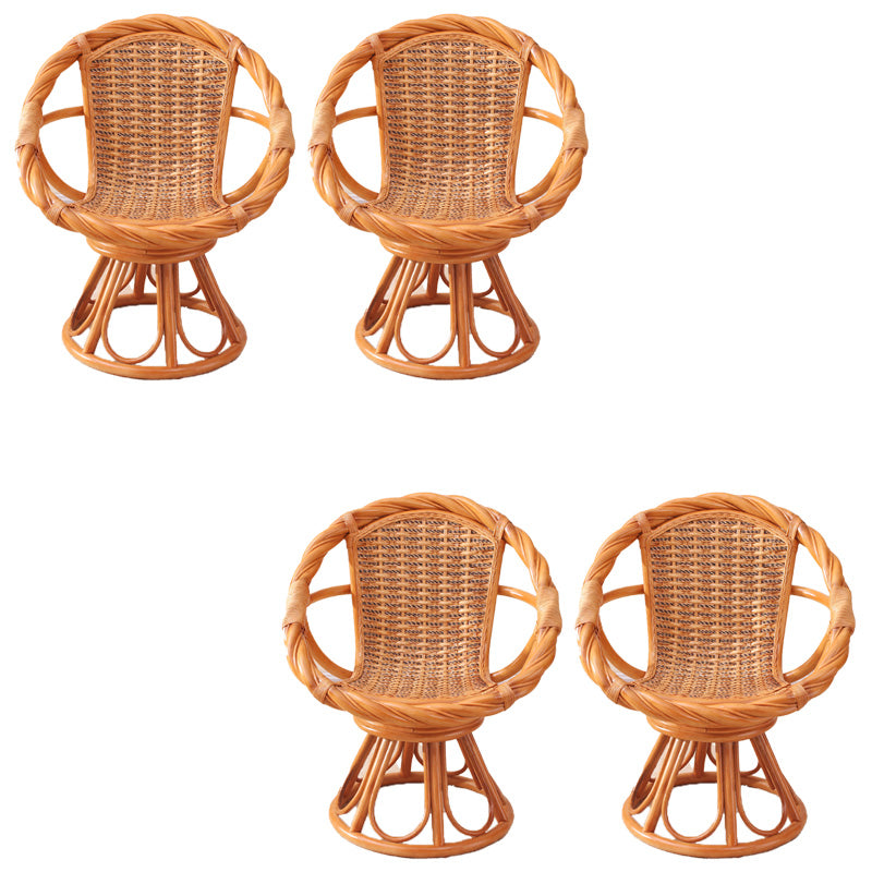 Tropical Natural Patio Dining Chair Rattan with Arm Single Chair