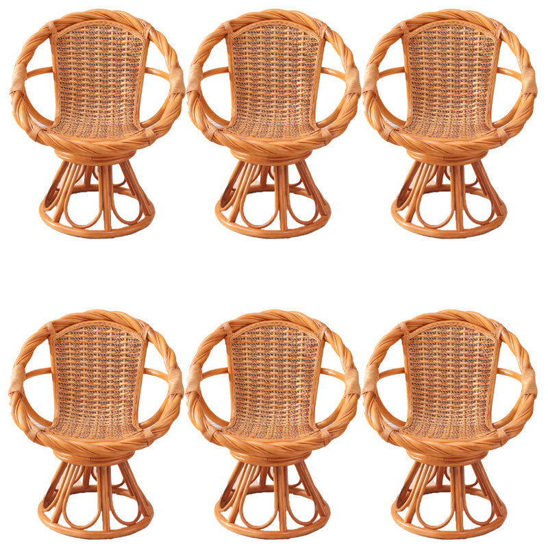 Tropical Natural Patio Dining Chair Rattan with Arm Single Chair