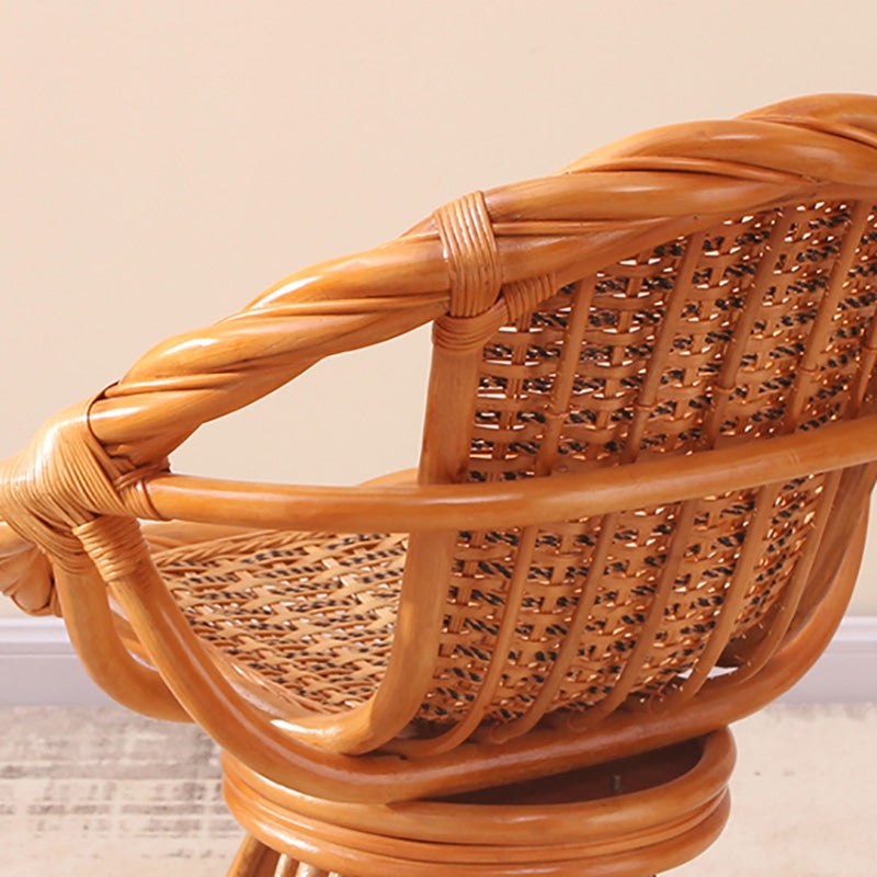 Tropical Natural Patio Dining Chair Rattan with Arm Single Chair