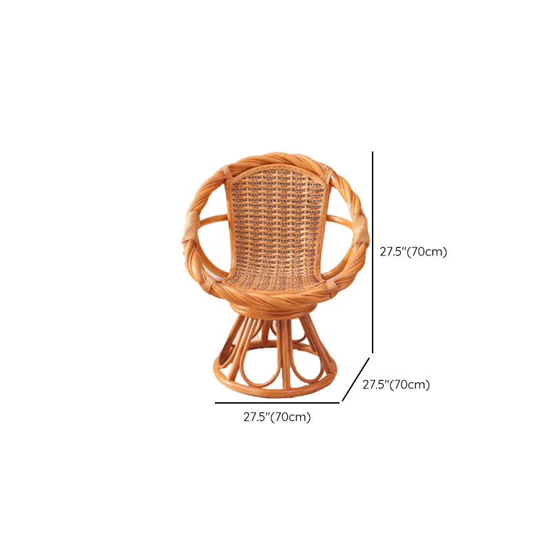 Tropical Natural Patio Dining Chair Rattan with Arm Single Chair